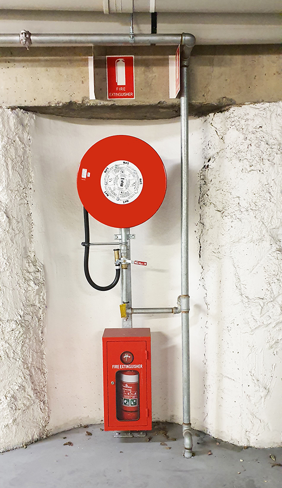 hose reel + extinguisher